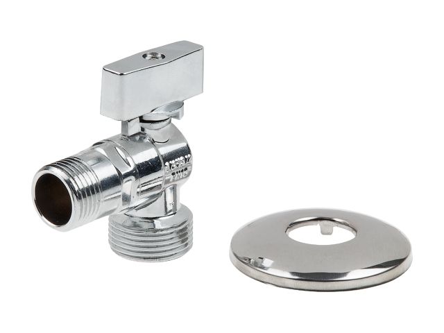 Ball valve 1/2" x 3/4" for washing machine, chrome, AV Engineering