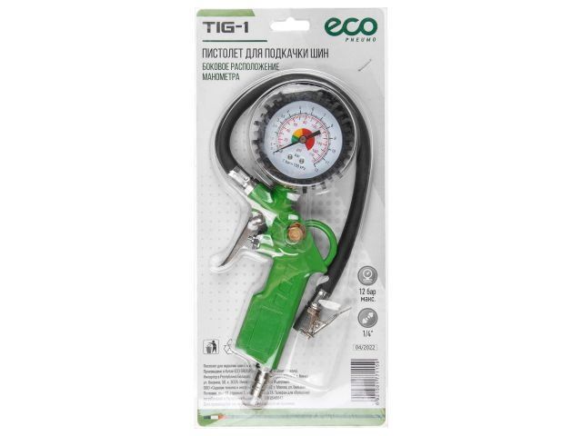 Pistol-grip tyre inflator TIG-1 with pressure gauge