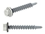 Self-drilling screw, hex washer head with Black EPDM steel washer 4.8х19 zp, for METAL RAL 9003 (700