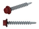 Self-drilling screw, hex washer head with Black EPDM steel washer 4.8х19 zp, for METAL RAL 3011 (700