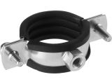 PIPE CLAMP WITH EPDM RUBBER 1 1/4&quot; (38-43mm) NUT M8, WHITE ZINC PLATED STARFIX