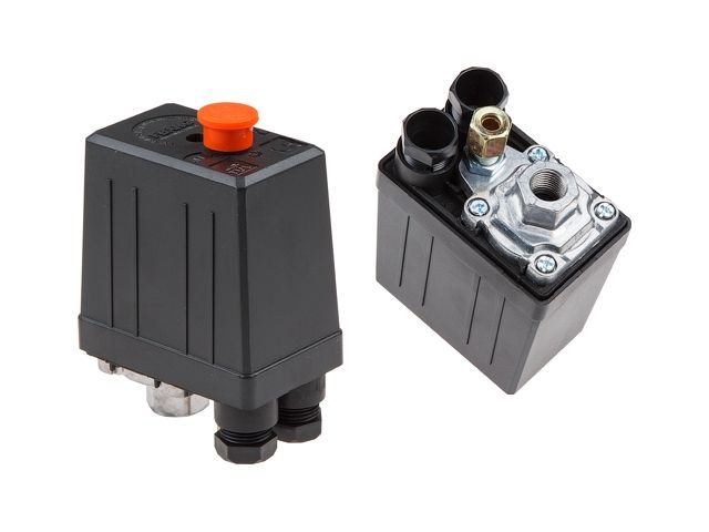 Single-pass pressure switch for air compressors, ECO