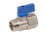 Ball valve MINI 1/2&quot; m.-f. blue handle, AV Engineering