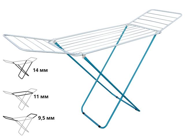 Clothes dryer rack 16m, Maria series, white-blue, PERFECTO LINEA