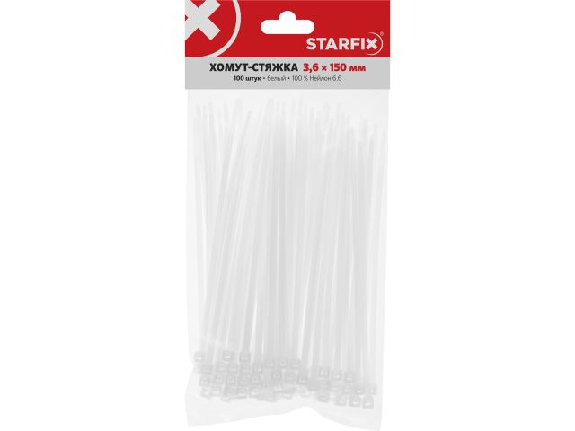 Image 3 Self-locking nylon cable ties 3,6х150(nature) 100pcs/bag STARFIX