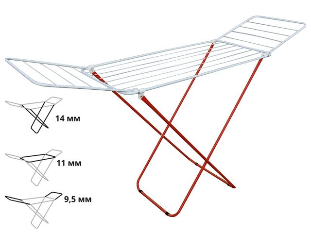 Clothes dryer rack 16m, Maria series, white-red, PERFECTO LINEA