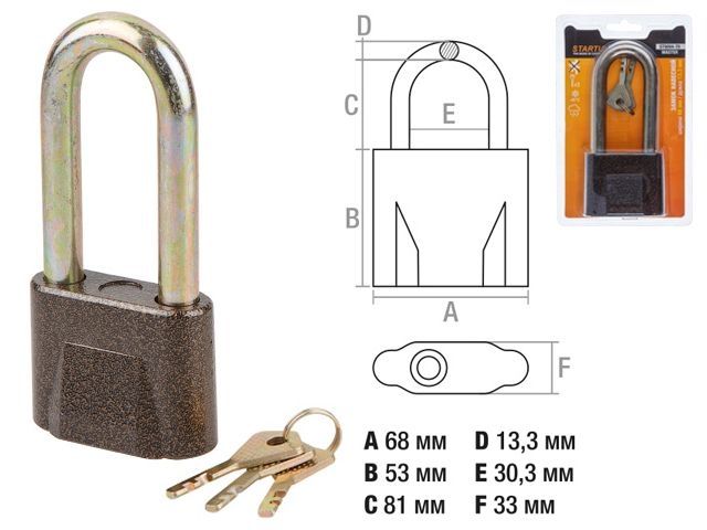 Aluminium padlock 70mm Startul Master