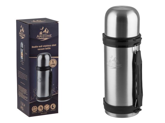 Vacuum bottle, 1 l, stainless steel, ARIZONE