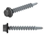 Self-drilling screw, hex washer head with Black EPDM steel washer 4.8х19 zp, for METAL RAL 7024 (700