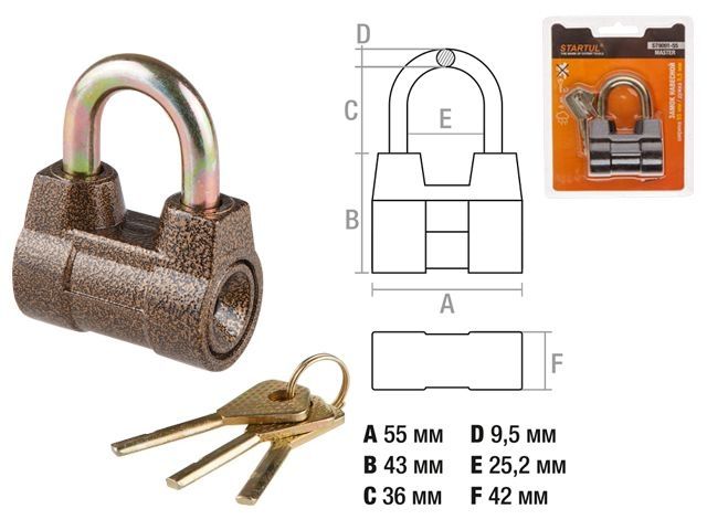 Aluminium padlock 55mmStartul Master