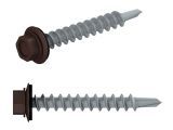 Self-drilling screw, hex washer head with Black EPDM steel washer 5.5х19 zp, for METAL RAL 8017 (500