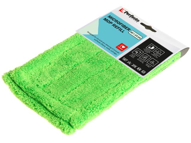 Microfiber mop refill, green, PERFECTO LINEA