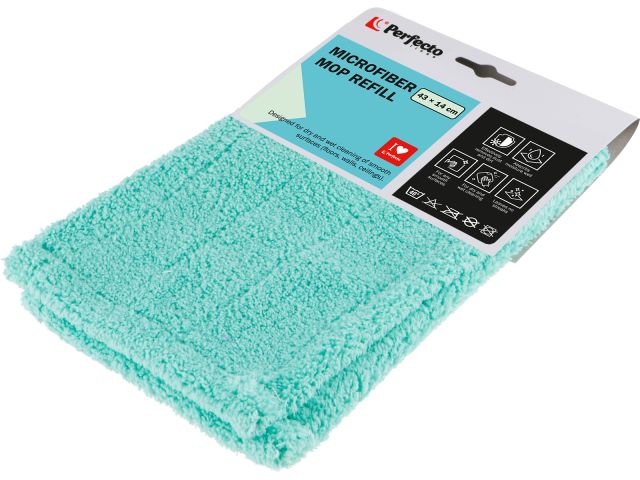 Microfiber mop refill, turquoise, PERFECTO LINEA