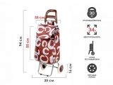 Shopping trolley bag on wheels 30 kg, brown, circles, PERFECTO LINEA