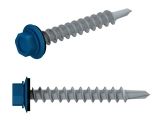 Self-drilling screw, hex washer head with Black EPDM steel washer 4.8х29 zp, for METAL RAL 5005 (500