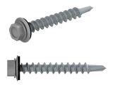 Self-drilling screw, hex washer head with Black EPDM steel washer 5.5х25 zp, for METAL RAL 7004 (450