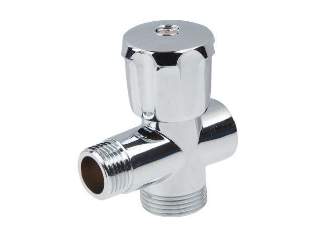 Globe angle valve 1/2&quot; x 3/4&quot; for washing machine CHROME, AV Engineering