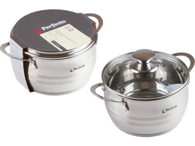 Casserole stainless steel, 2.0 L, d 16 x 9.5, Arcelia series, PERFECTO LINEA
