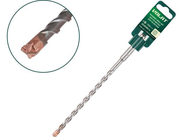 SDS-plus drill bit 6х150х210mm QUADRO-X ВОЛАТ