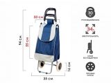 Shopping trolley bag on wheels 30 kg, blue, striped, PERFECTO LINEA