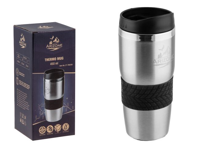 Thermo mug, 450 ml, stainless steel, ARIZONE