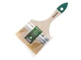 Flat brush 4&quot;-100mm, natural white bristle, wooden handle VOLAT