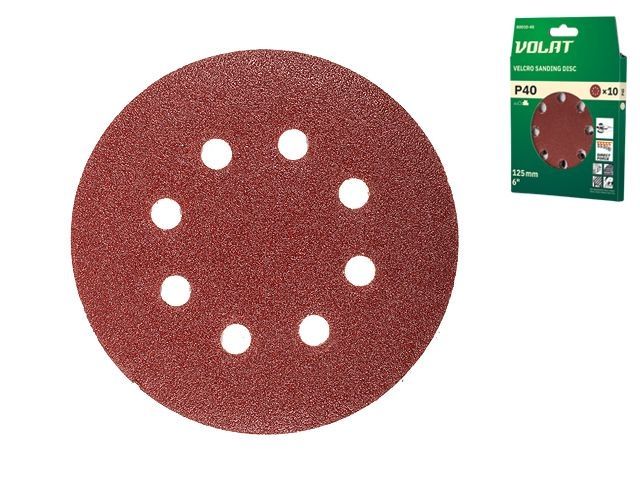 Sanding disc for wood 125mm 8 holes P40 grit (10PCS/PACK) VOLAT