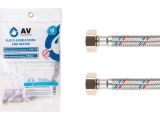 Flexible hose for faucet, SUS, female 1/2&quot; - female 1/2&quot; 200cm, AV Engineering