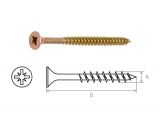 Chipboard screw yellow zinc plated 6.0х80 (1500 pcs/carton) STARFIX