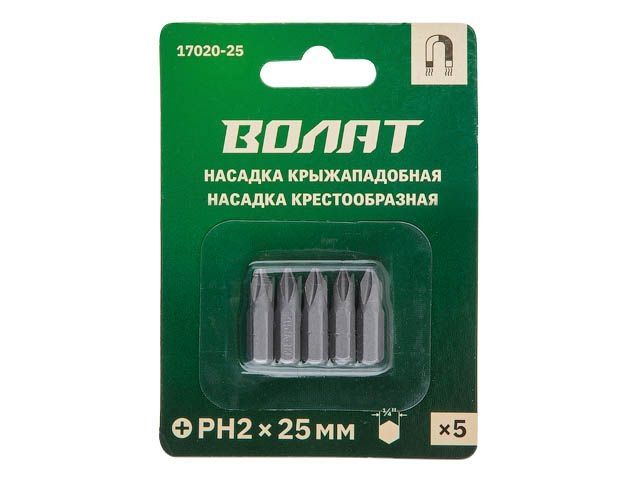 Screwdriver bit PH2 25mm 5pcs VOLAT