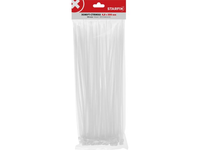 Image 3 Self-locking nylon cable ties 4,8х300(nature) 100pcs/bag STARFIX