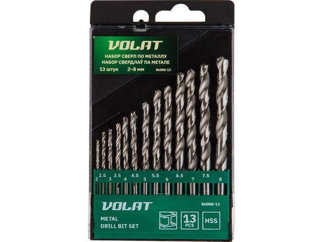 Metal drill bit HSS set 2-8mm (13PCS/SET) VOLAT