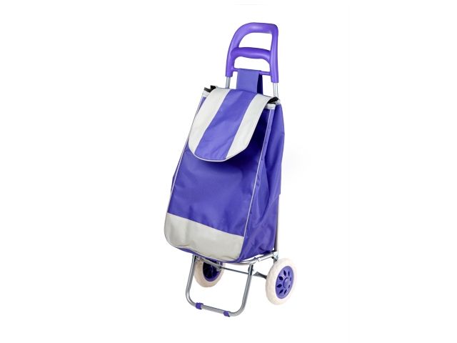 Shopping trolley bag on wheels 30 kg, purple, striped, PERFECTO LINEA