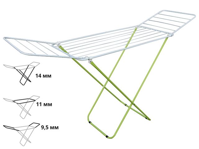 Clothes dryer rack 16m, Maria series, white-green, PERFECTO LINEA