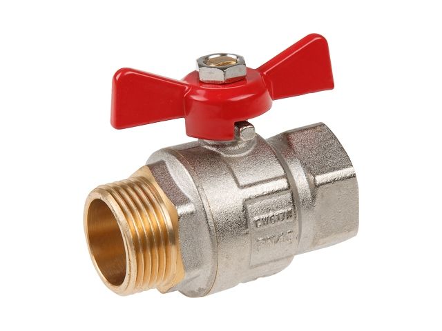 Ball valve 1" m.-f. flag handle PN40, AV Engineering