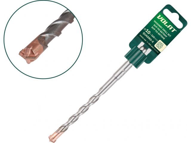 SDS-plus drill bit 10х100х160mm QUADRO-X ВОЛАТ