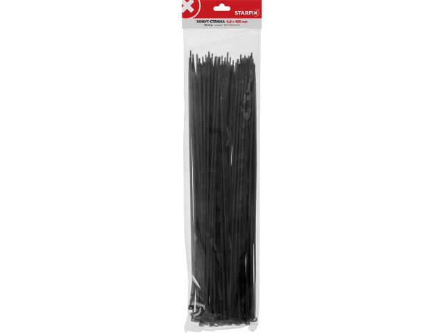 Image 3 Self-locking nylon cable ties 4,8х450(black) 100pcs/bag STARFIX