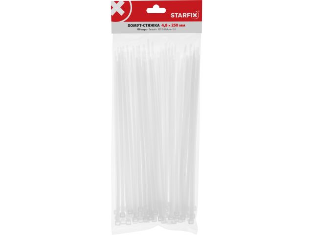 Image 3 Self-locking nylon cable ties 4,8х250(nature) 100pcs/bag STARFIX