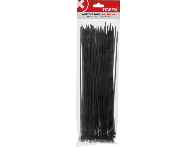 Image 3 Self-locking nylon cable ties 3,6х300(black) 100pcs/bag STARFIX