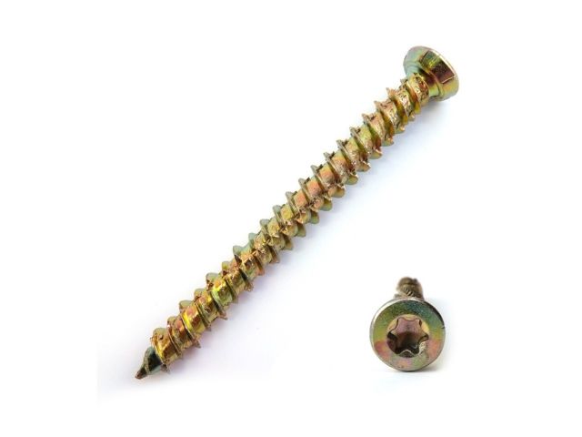 Concrete screw yellow zinc plated 7.5х112 T30 (20 pcs/carton box) STARFIX