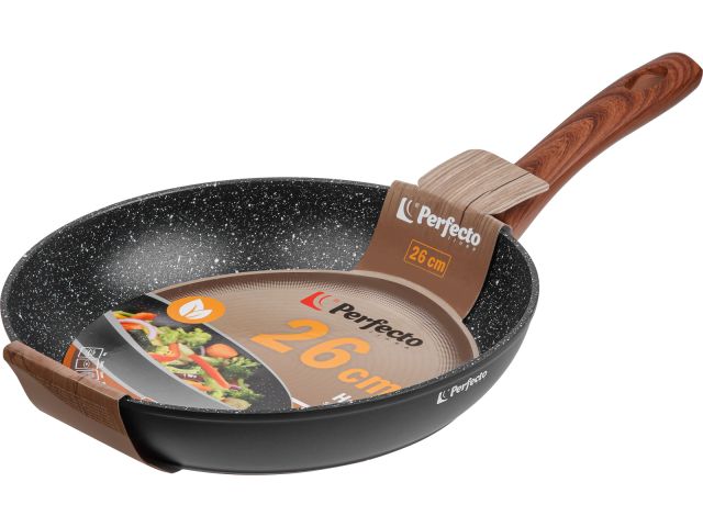 Frying pan 26х5.0 cm, aluminum, non-stick coating, for induction stoves, Hardy Plus series, PERFECTO LINEA