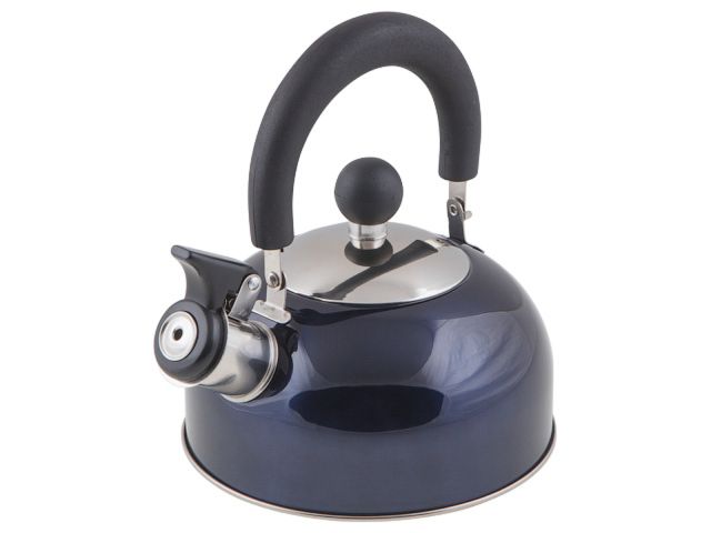 Whistling kettle, stainless steel, 1.5 l, Holiday series, metallic blue, PERFECTO LINEA