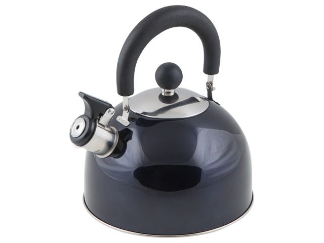 Whistling kettle, stainless steel, 2.5 l, Holiday series, metallic blue, PERFECTO LINEA