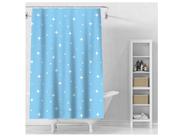 Shower curtain (12 rings included), 180x180 cm, Secret, starry sky, PERFECTO LINEA