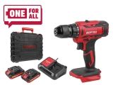 Li-ion Cordless Drill  WORTEX BD 1820-1 Li ALL1 with 2х2.0A*h bat. and char.