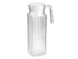 Glass pitcher, 1 liter, with lid, Diamond, PERFECTO LINEA