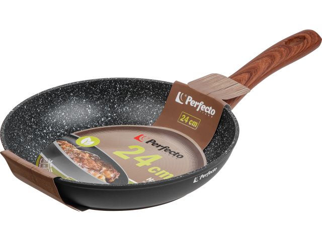 Frying pan 24х5.0 cm, aluminum, non-stick coating, Hardy series, PERFECTO LINEA