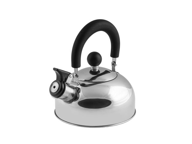 Whistling kettle, stainless steel, 1.5 L, Holiday series, metallic silver, PERFECTO LINEA