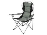 Folding chair with bottle holder + cover, grey, ARIZONE