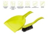 Brush sweeper + dustpan (cleaning set), Solid, green, PERFECTO LINEA